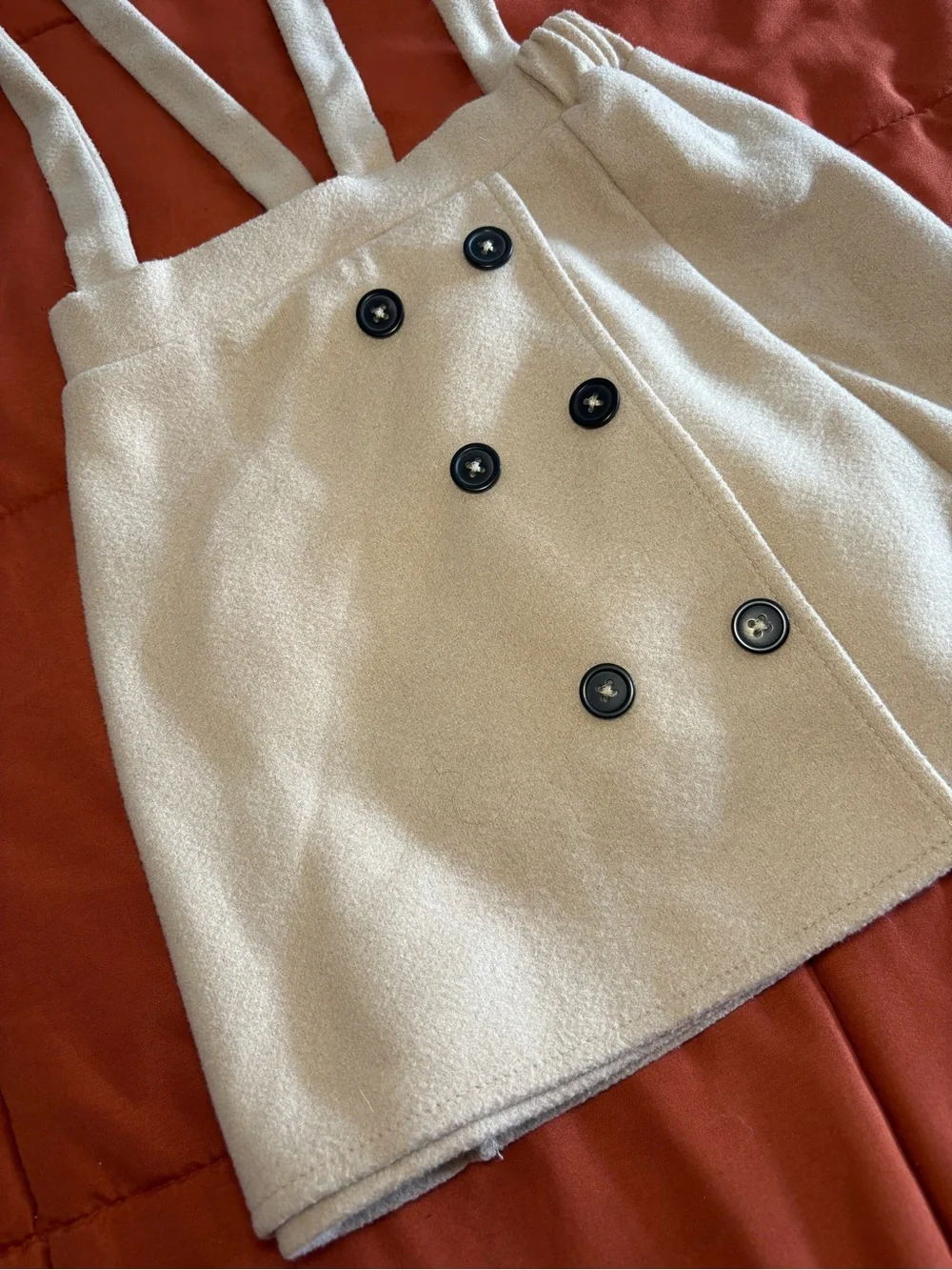 ✨Girls Warm Wool Like Button Skirt Overalls✨